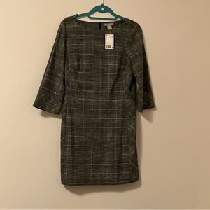 NWT H&M Plaid Sheath Dress Size Medium
